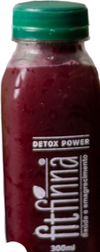 Garrafa Fitfinna Detox Power de suco de beterraba.