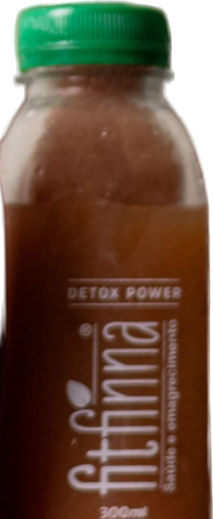 Garrafa Fitfinna Detox Power de suco de cenoura.